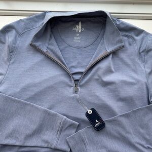 johnnie-O Men's Blue Quarter Zip-Up Sweater